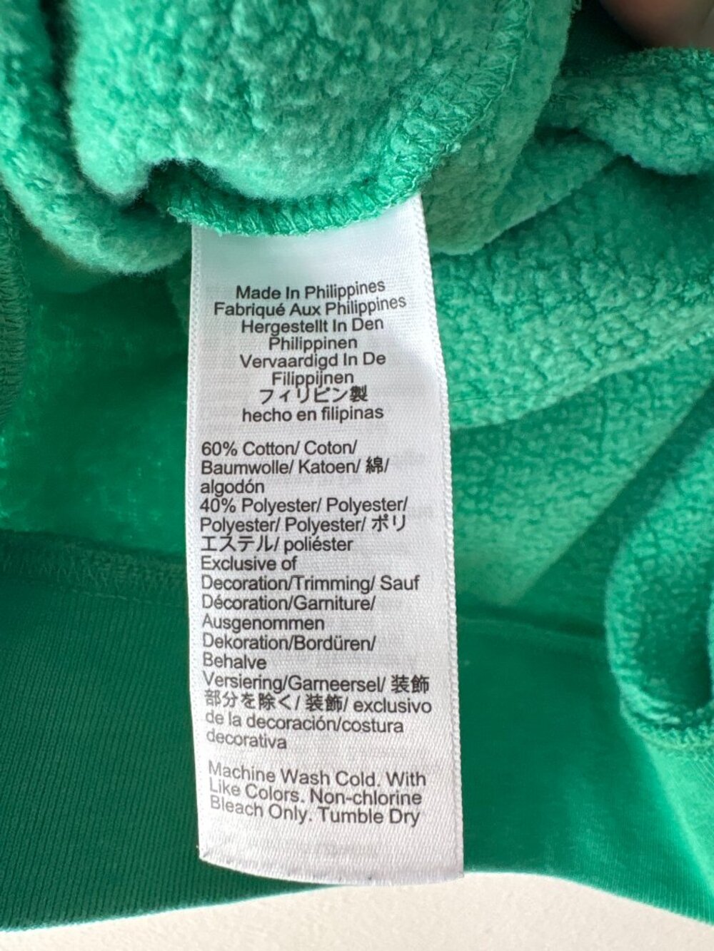 J.Crew Kelly Green Mock Neck Sweatshirt 🍏 Side Button Asymmetric Pullover L - Picture 5 of 5